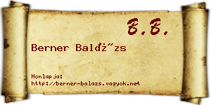 Berner Balázs névjegykártya
